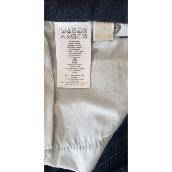 MICHAEL KORS WOMAN'S  HIGH RISE FLARED DARK RINSE 5-POCKET JEANS SZ 14 - Picture 5 of 6